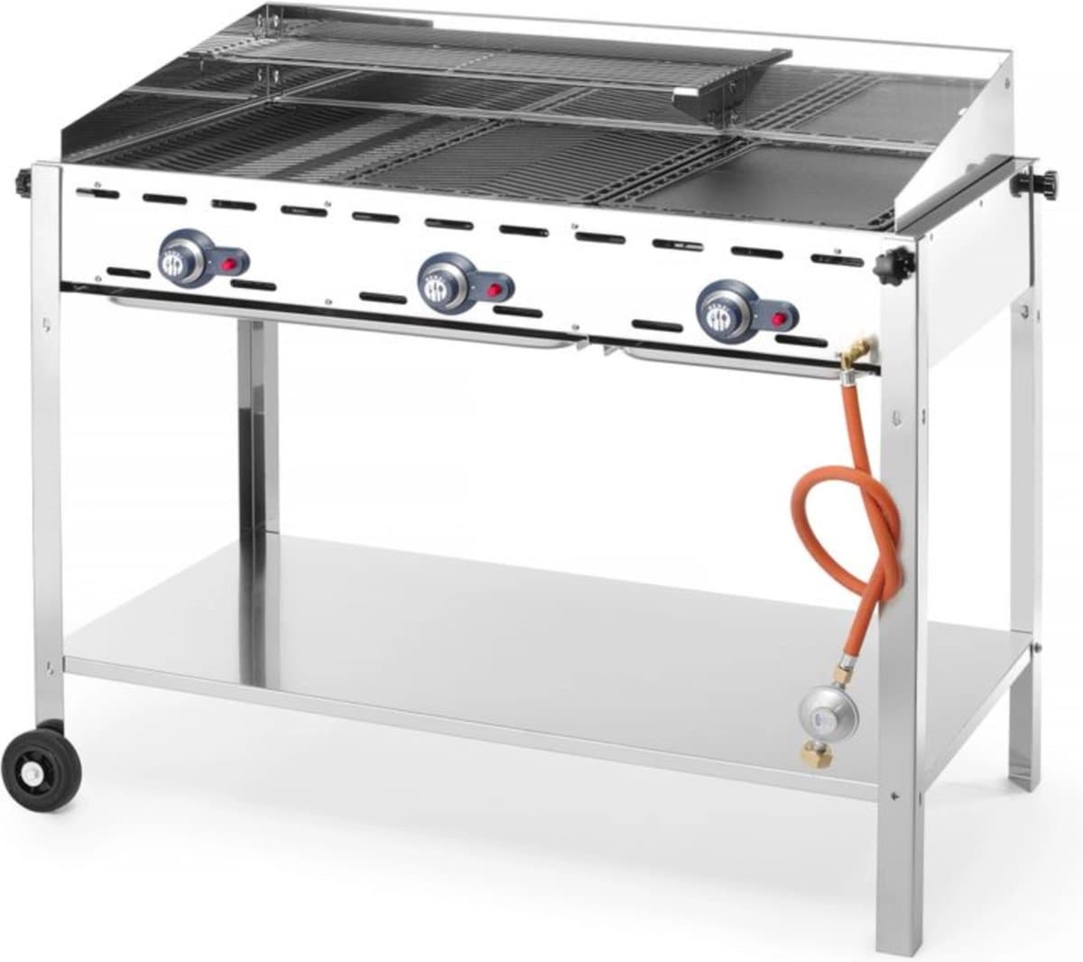 HENDI Green Fire barbecue – 3 branders – 17,4 kW – verbeterde luchtaanvoer – 1078x612x825 mm — afbeelding 1