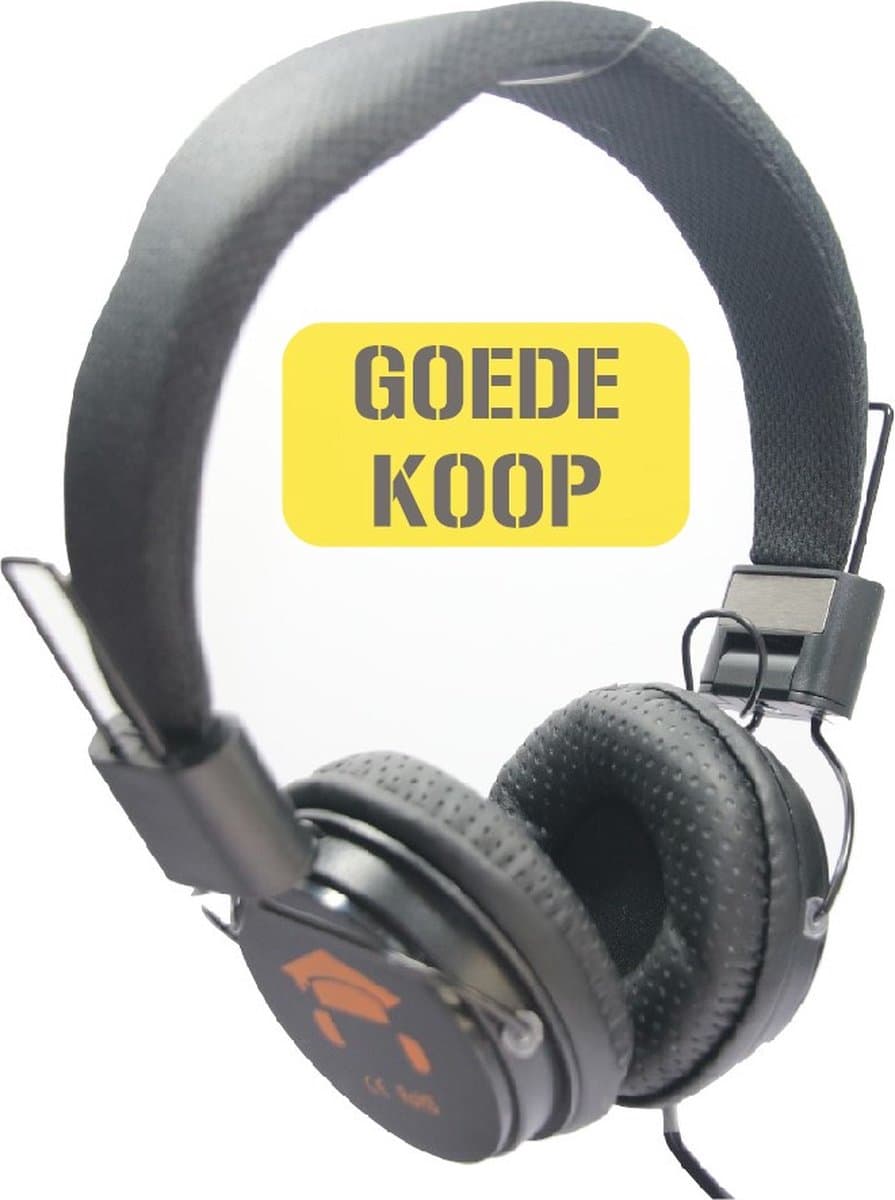 DKT Eduline Skooli Hoofdtelefoon zwart zachte hoofdband en zachte oorschelpen DKT-KT898BK (schoolklas, school, onderwijs) — afbeelding 1
