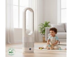 Ryze3 WindForce Ventilator - Bladeless Fan - Torenventilator - Electrisch - 8 Snelheden - 30W - 8000RPM – 80 Graden Draaibaar - Wit