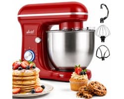 Vivid Green 1500W Keukenmixer - 5L Mengkom - 10 Snelheden - Keukenmachine - Keukenrobot - Rood