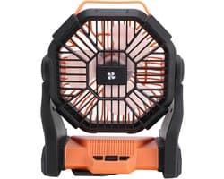 Draagbare Ventilator - Kampeer Ventilator - Buiten Koelen - Met LED Lantaarn - 10400mAh Batterij - Oranje