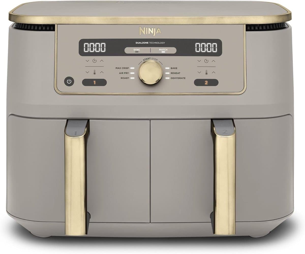 Airfryer Dubbele Bak 9,5L – 6-in-1 Heteluchtfriteuse – 2 Lades – 2470W – Vaatwasserbestendig — afbeelding 1