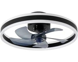 UFTA Plafondventilator - Slimme LED Ventilatorlamp - Plafondlamp 6 Snelheden - 3 Kleurtemperaturen met App Bediening - Zwart & Wit — afbeelding 1