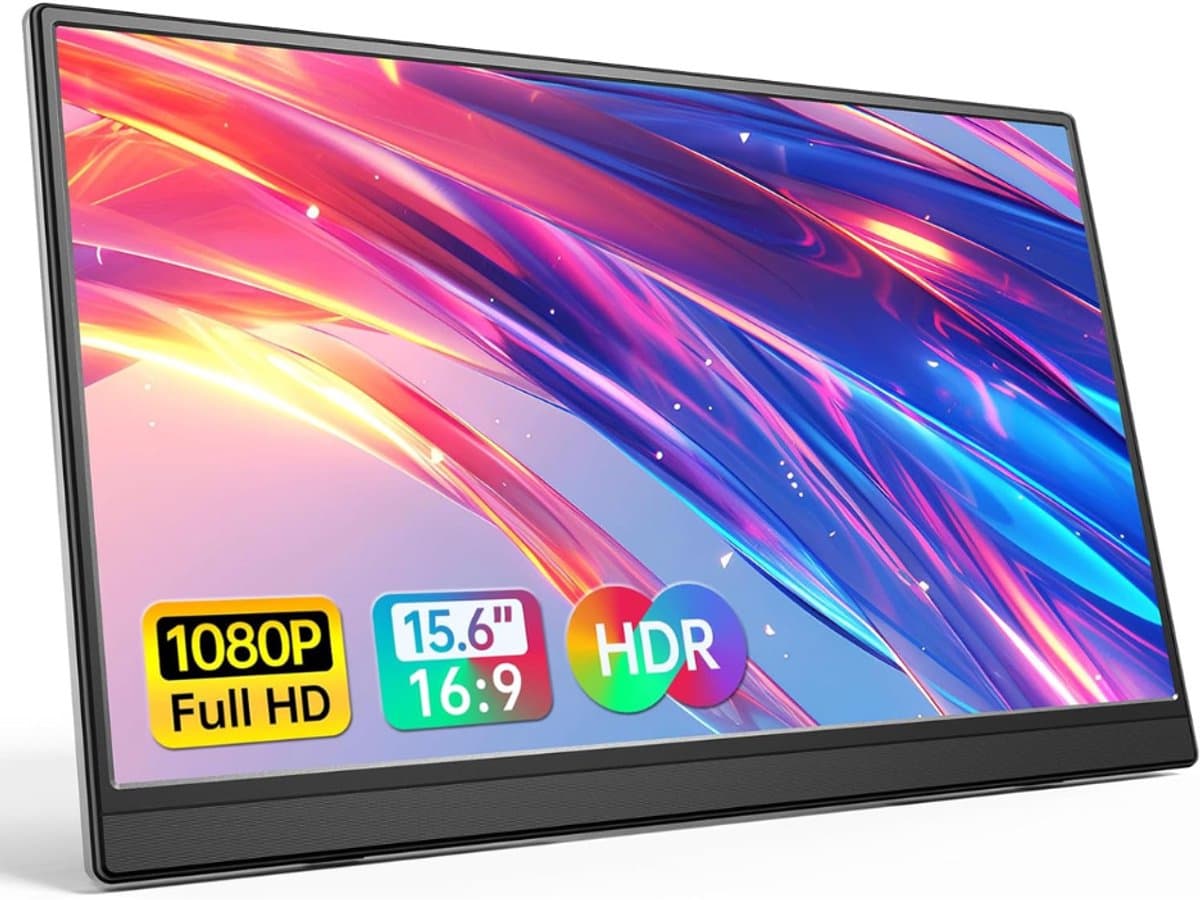 Portable Monitor Full HD USB-C - 15.6 Inch Inclusief Hoes - Met Speakers - Plug en Play - Draagbare monitor - Draagbaar scherm - Draagbare monitor voor laptop - draagbaar scherm voor laptop - portable beeldscherm - USB Monitor — afbeelding 1