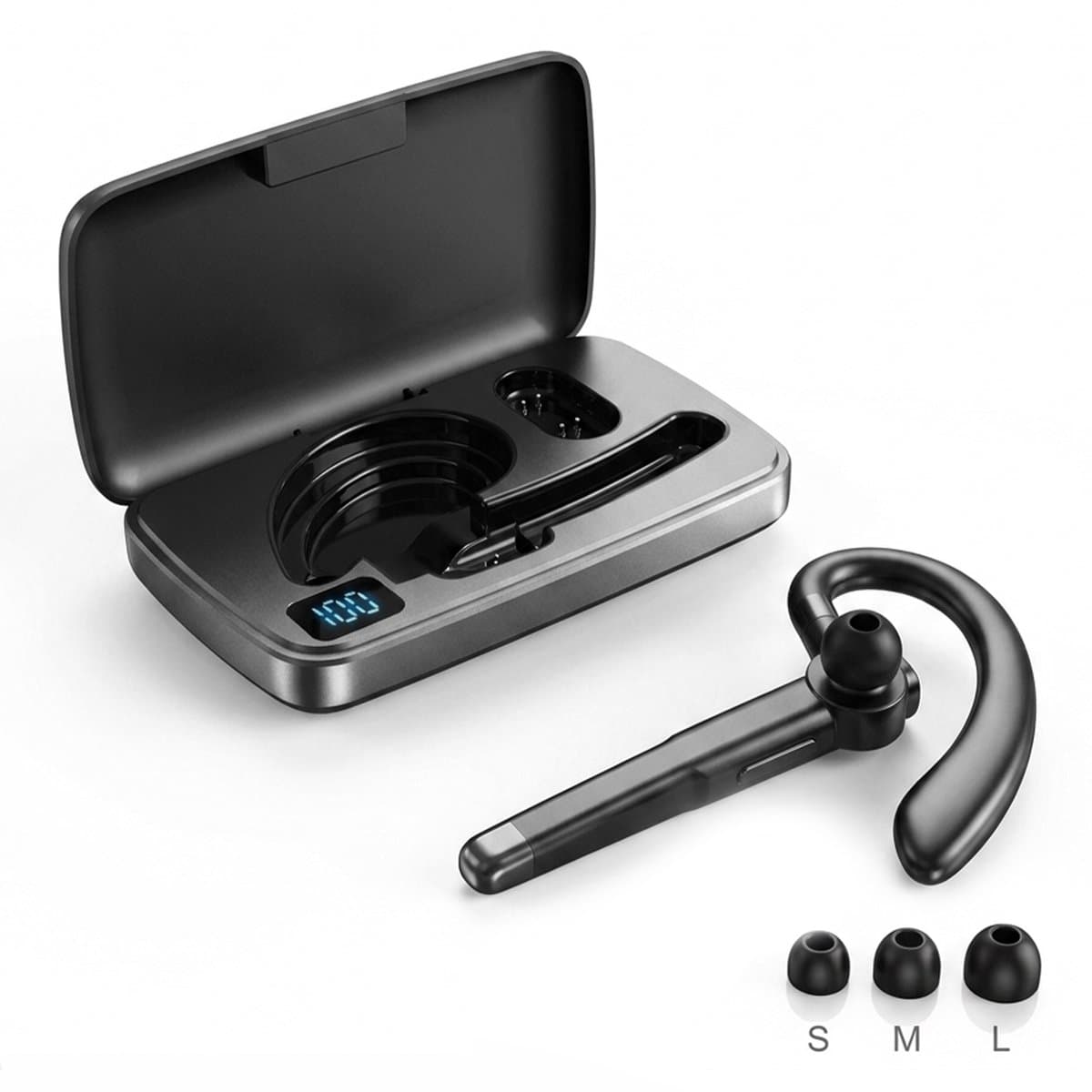Golden Sound Oordopjes met Microfoon - Draadloze Headset - Oortjes draadloos - Bluetooth oordopjes – Handsfree Bellen Auto - Koptelefoon - 10 uur batterijduur - Belfunctie - Zwart — afbeelding 1