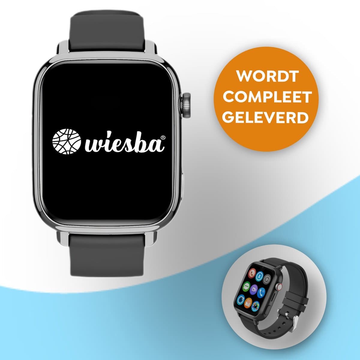 Wiesba WB13 - smartwatch kinderen - gps horloge kind - kinderhorloge bellen - gps tracker kinderhorloge - kinderhorloge met gps - kinderhorloge - Zwart — afbeelding 1