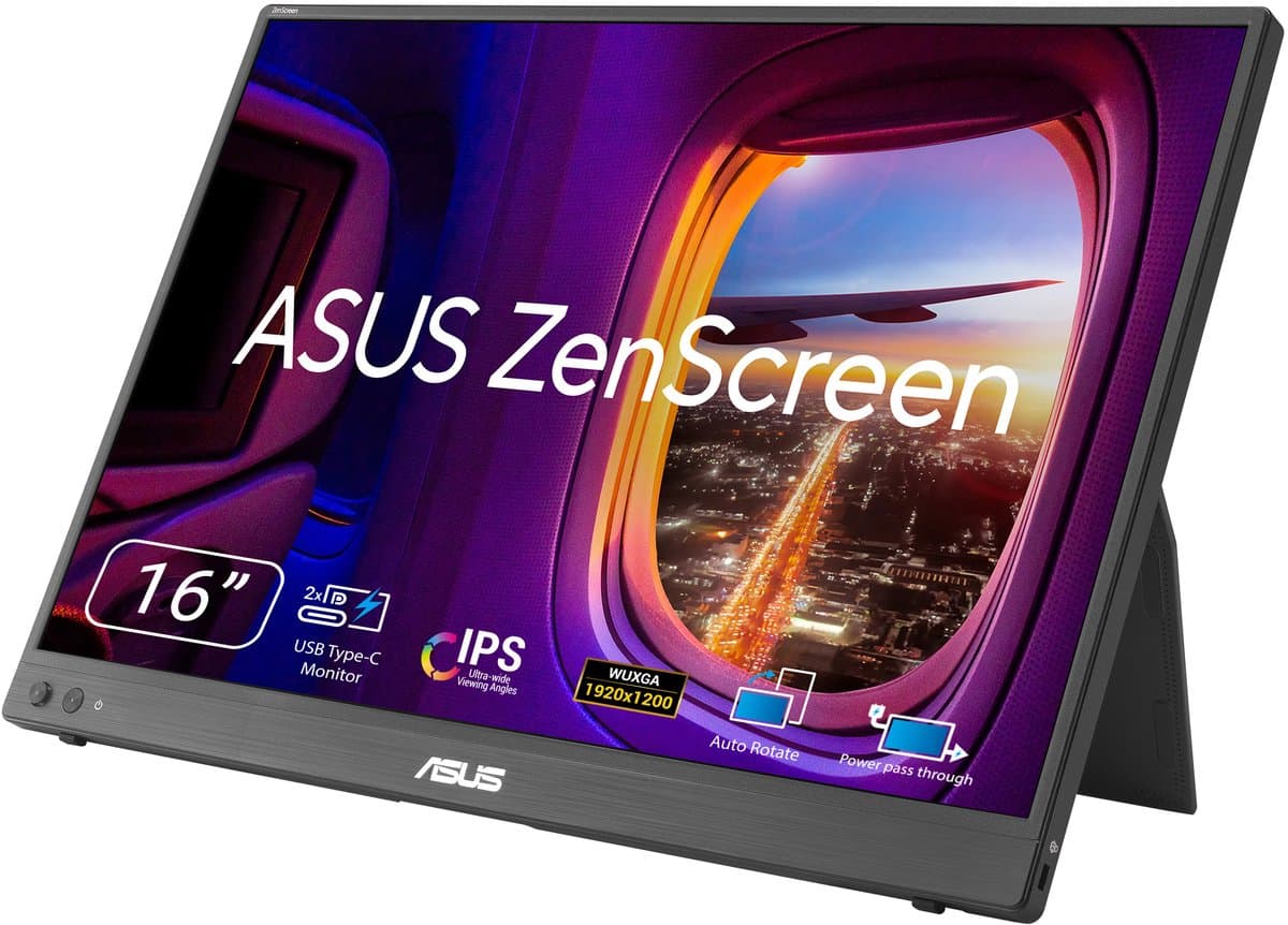 ASUS ZenScreen MB16FC - Portable USB-C Monitor - WUXGA 1920 x 1200 - 5ms - 75hz - 16 inch — afbeelding 1