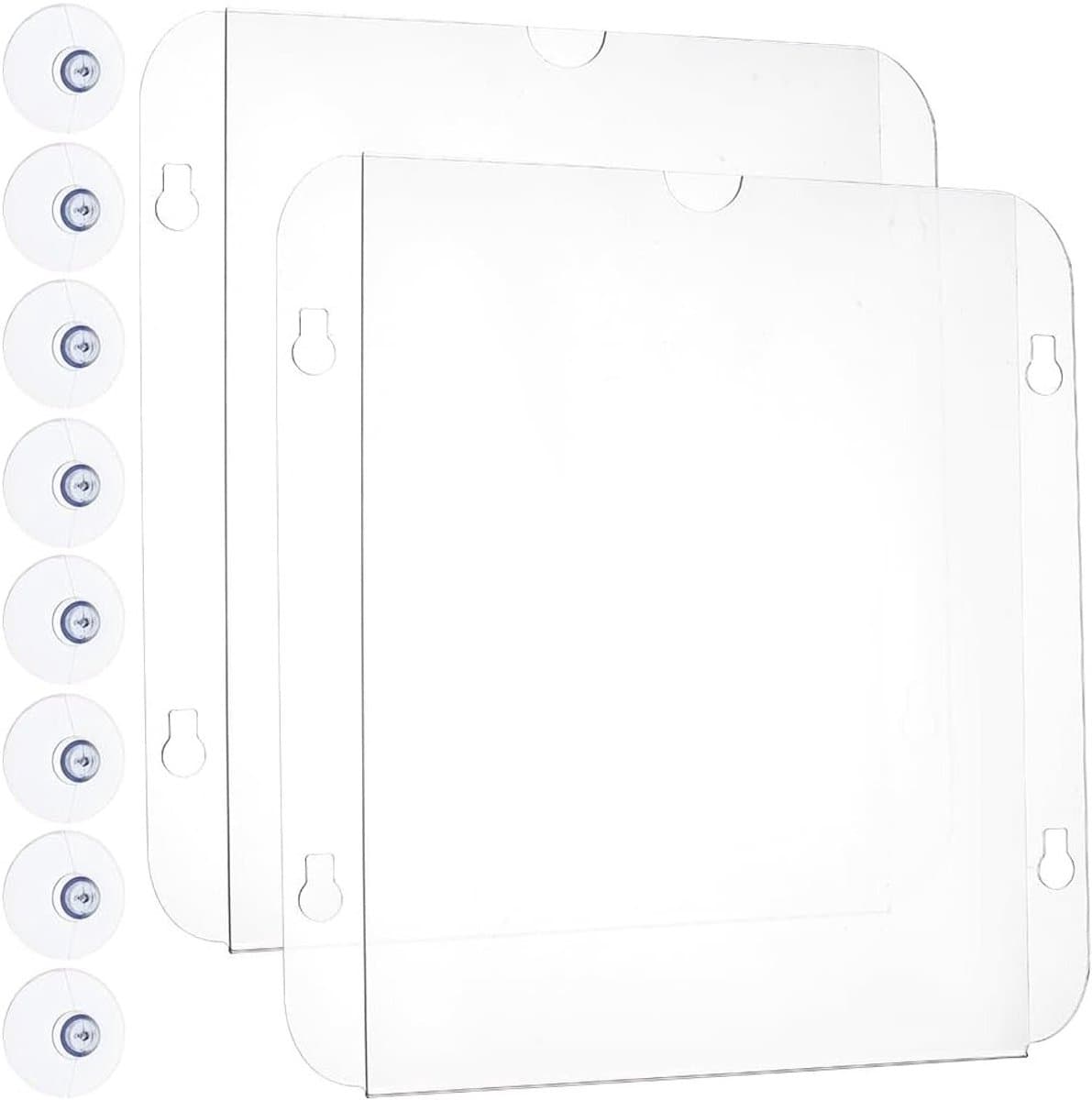 2 Stuks Heldere Acryl Sign Houder 28.5x26cm met Zuignappen voor Wandmontage - Ideaal voor Winkels, Restaurants en Thuisdecoratie — afbeelding 1