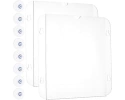 2 Stuks Heldere Acryl Sign Houder 28.5x26cm met Zuignappen voor Wandmontage - Ideaal voor Winkels, Restaurants en Thuisdecoratie