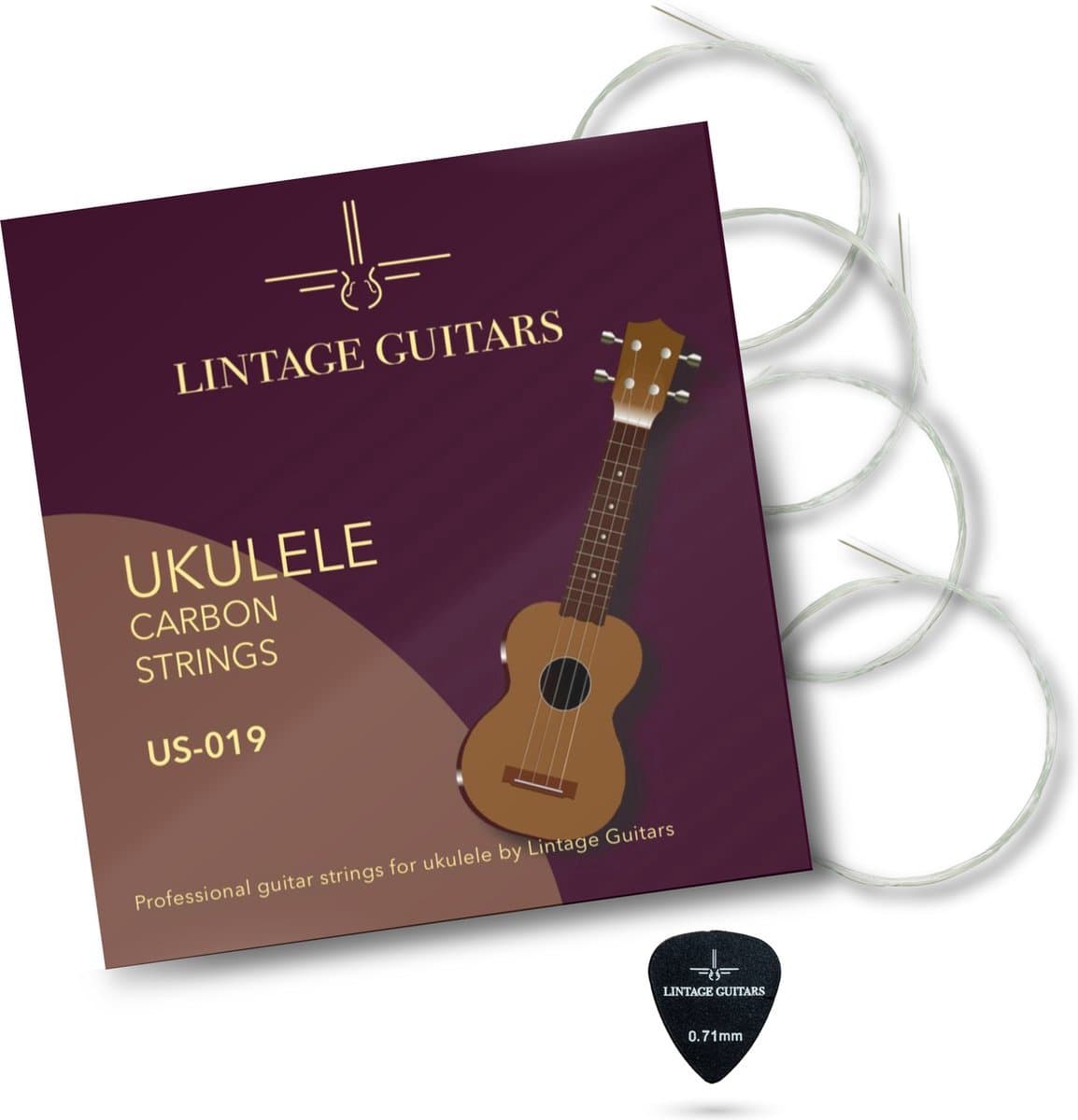 Ukulele Snaren Carbon Strings US-019 - Ukulele snaren - Transparant - Lintage Guitars — afbeelding 1