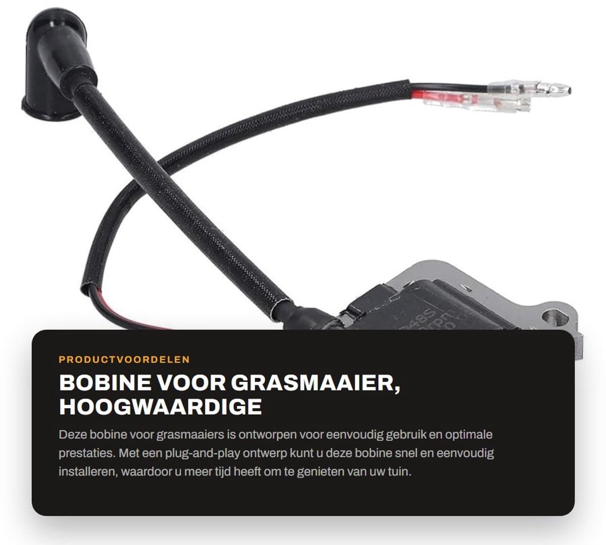 Dailygoods- Bobine voor Grasmaaier - Vervanging voor Bougie - Plug and Play - Eenvoudig te Bedienen - Geschikt voor Grastrimmer - Verhoogt Ontstekingsenergie - Ontstekingsspoel — afbeelding 1