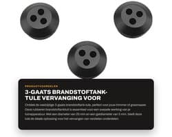 Dailygoods - 3-gaats brandstoftank-tule - vervanging voor trimmer-grasmaaier - rubber - geschikt voor brandstoftanktuit - zwart - 5 stuks/pakket