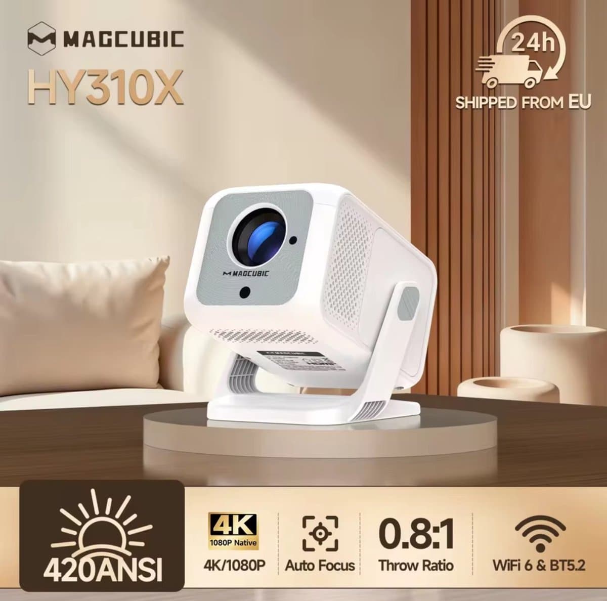 Magcubic X7 Mini Beamer - 8K support – Full HD 1080P Projector – WiFi 6 & Bluetooth 5.4 – Auto Focus & Keystone – Smart Android Beamer voor Thuisbioscoop & Outdoor — afbeelding 1