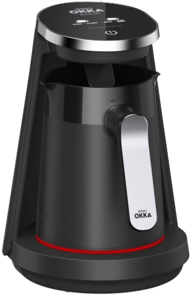 Arzum OKKA New Minio Jet 2 - Turks Koffiezetapparaat - Zwart/Chroom - Dubbelzijdige Koffiepot - 1-4 kopjes - 400W — afbeelding 1