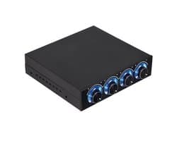 PC Fan Speed Controller, 4 Kanaals Koellichaam Controller voor Computer met Blauwe LED