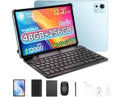 POCKAM P12 Plus - Tablet - 48GB RAM (12+36GB) + 256GB ROM (2 TB/TF) - 12,2 inch 2,4K 120Hz IPS - Android 16 - 12000mAh/18W - T7300 - Wi-Fi 5 - Bluetooth 5.0 - Quad-luidsprekers - Volledige accessoirebundel met toetsenbord en stylus