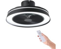 EGLO Vallonia Plafondventilator met lamp - Ø 48 cm - 3 snelheden - Instelbaar RGB en wit licht - Dimbaar - DC energy saving - Zwart — afbeelding 1
