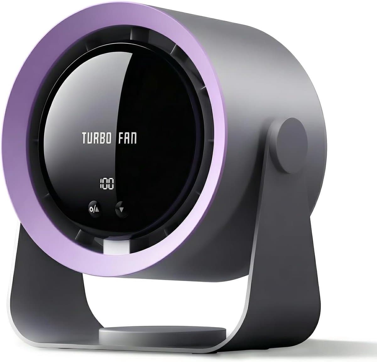 Tafelventilator - Ventilator - Bureauventilator - USB-opladen - Stil ontwerp - Uitgerust met een 5400mAh batterij en LED display - Instelbare windsnelheid - 90° kantelbaar, geschikt voor plafond of wandmontage - Donkergrijs — afbeelding 1