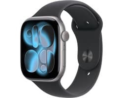 Apple Watch S11 Cellular 46mm Space Grey Aluminium Case with Black Sport Band - M/L