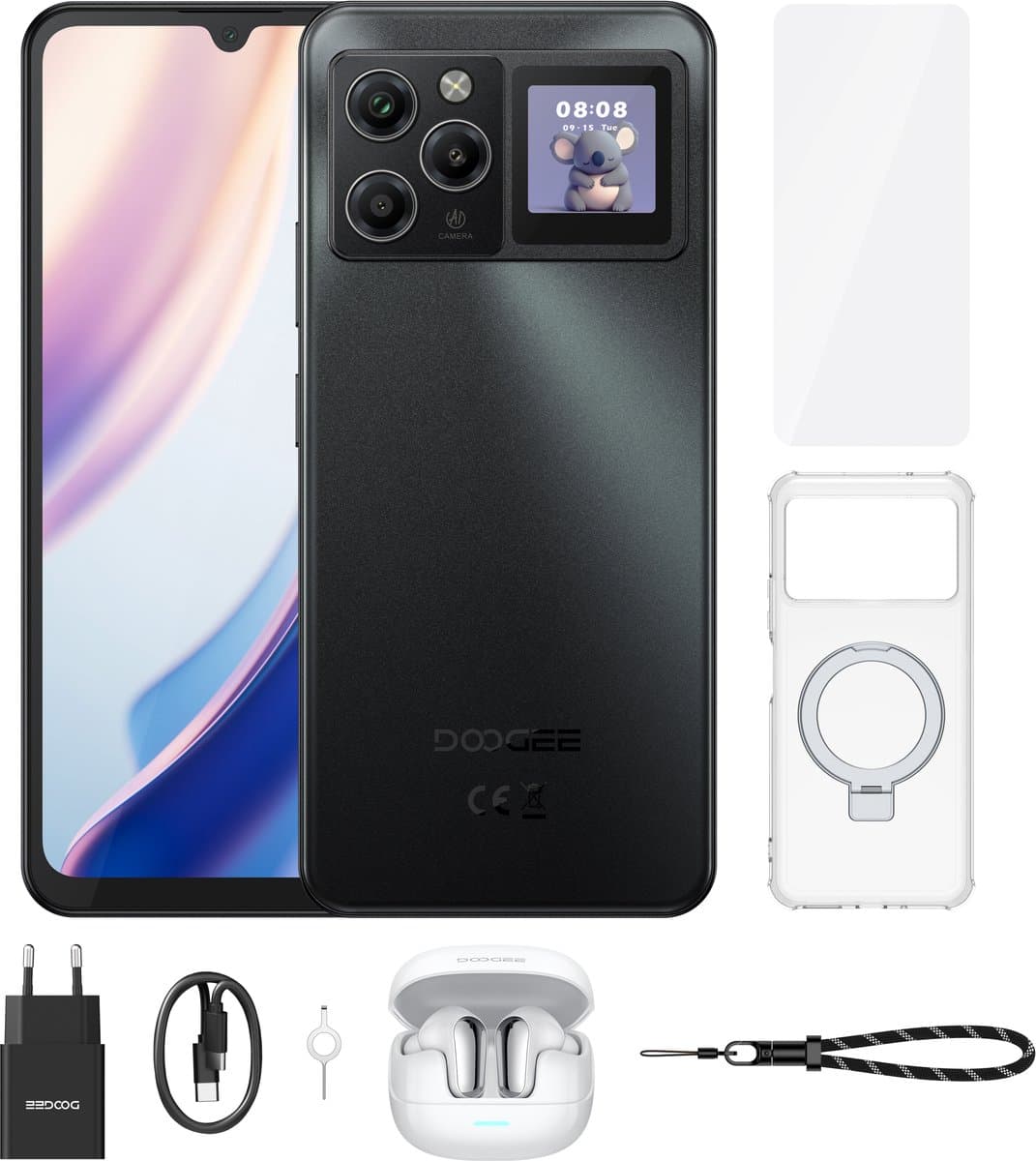 Robuuste smartphone - DOOGEE M30 Pro VIP - Telefoon 2026 - 6,88" 120Hz - 64GB RAM - 256GB ROM - 8000 mAh - Android 16 - IP68 waterdicht - 135dB spreker - GPS,NFC,OTG,FM - Zwart — afbeelding 1