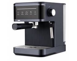 Jurrys Espressomachine - Koffiemachine - Pistonmachine - Cappuccinoapparaat - Melkopschuimer - 1.5L Inhoud - 20 bar - Zwart