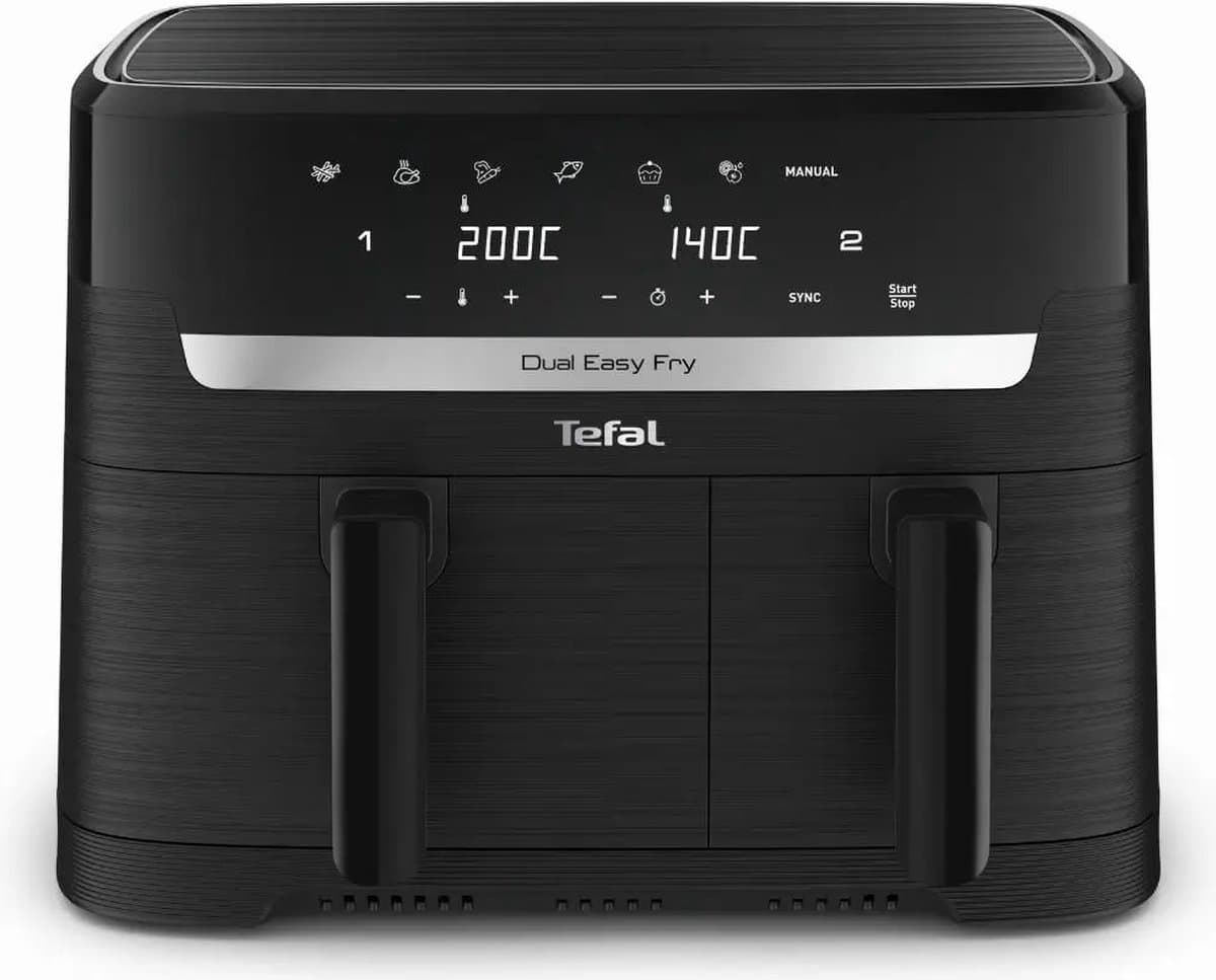 Tefal EY901N10 Dual Easy Fry Essential - Airfryer - 2700W - 8,3L - Zwart — afbeelding 1