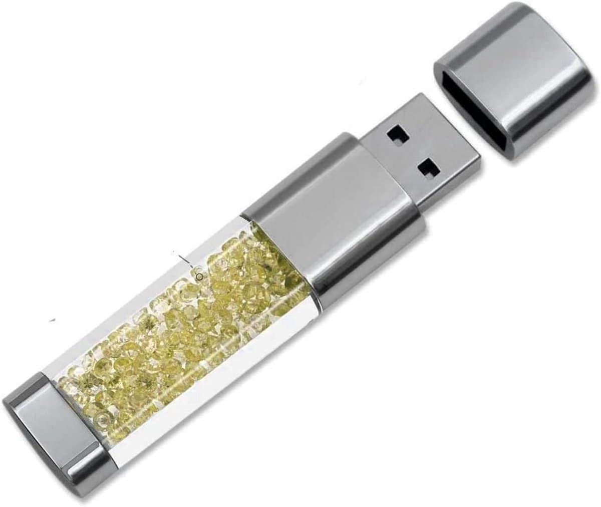 USB Flash Drive - Geheugenstick Pen Drive - Externe Opslag - Waterdicht Schokbestendig - 64GB - Geel Transparant — afbeelding 1