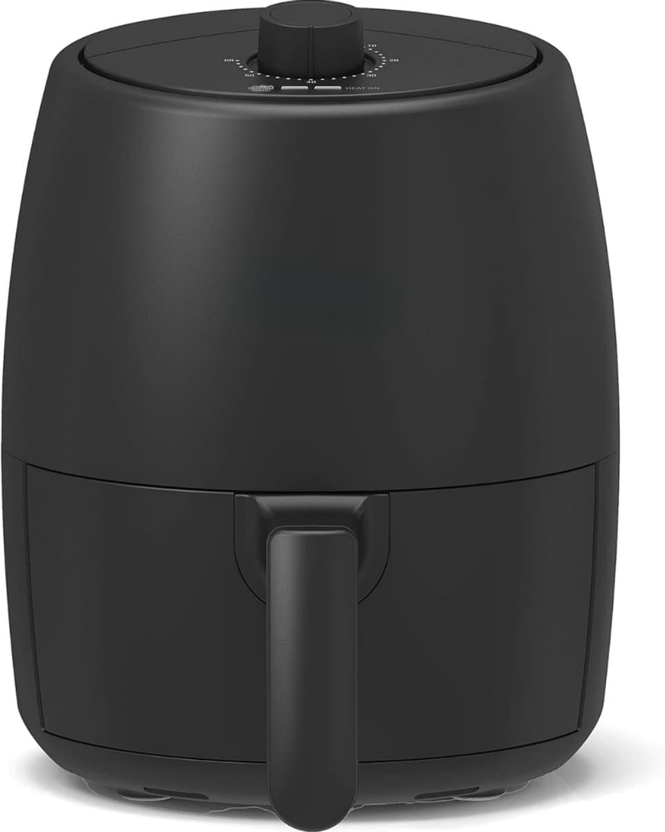Quvo® Mini Airfryer - Heteluchtfriteuse - Airfryer - Zwart - 22cm x 28cm x 27cm — afbeelding 1
