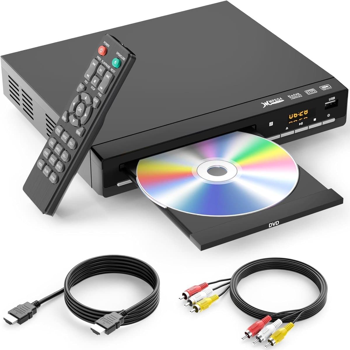 Vizual DVD Speler met HDMI - Simpele bediening - Full HD 1080P - Regiovrij - USB - Inclusief Afstandsbediening - CD & DVD Speler — afbeelding 1