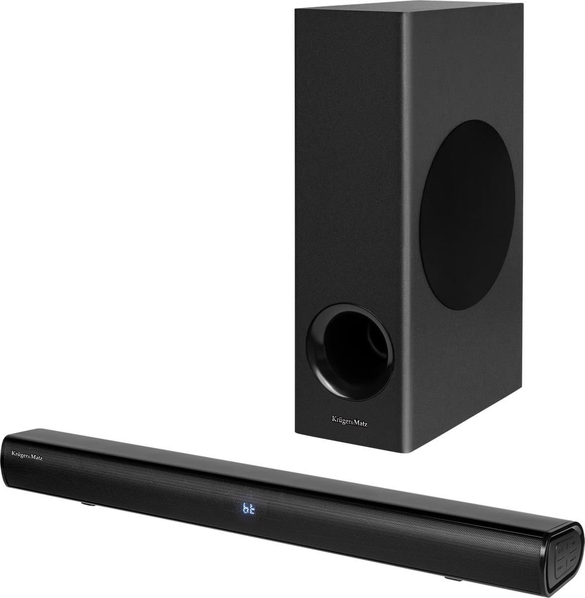 Krüger&Matz - KM0575 Planet 2.1 Compacte Soundbar met Vrijstaande Subwoofer - Wandmontage - HDMI Arc / Bluetooth / Aux / USB - Zwart — afbeelding 1