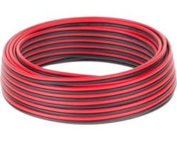 Cabletech - Luidsprekerkabel - CCA 0.75mm - 10M - Zwart/Rood