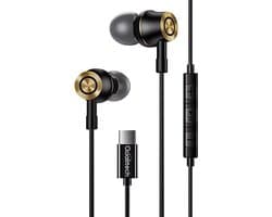 Qualitech® Oortjes met Draad - USB C met Microfoon - In-ear Oordopjes met USB-C Aansluiting