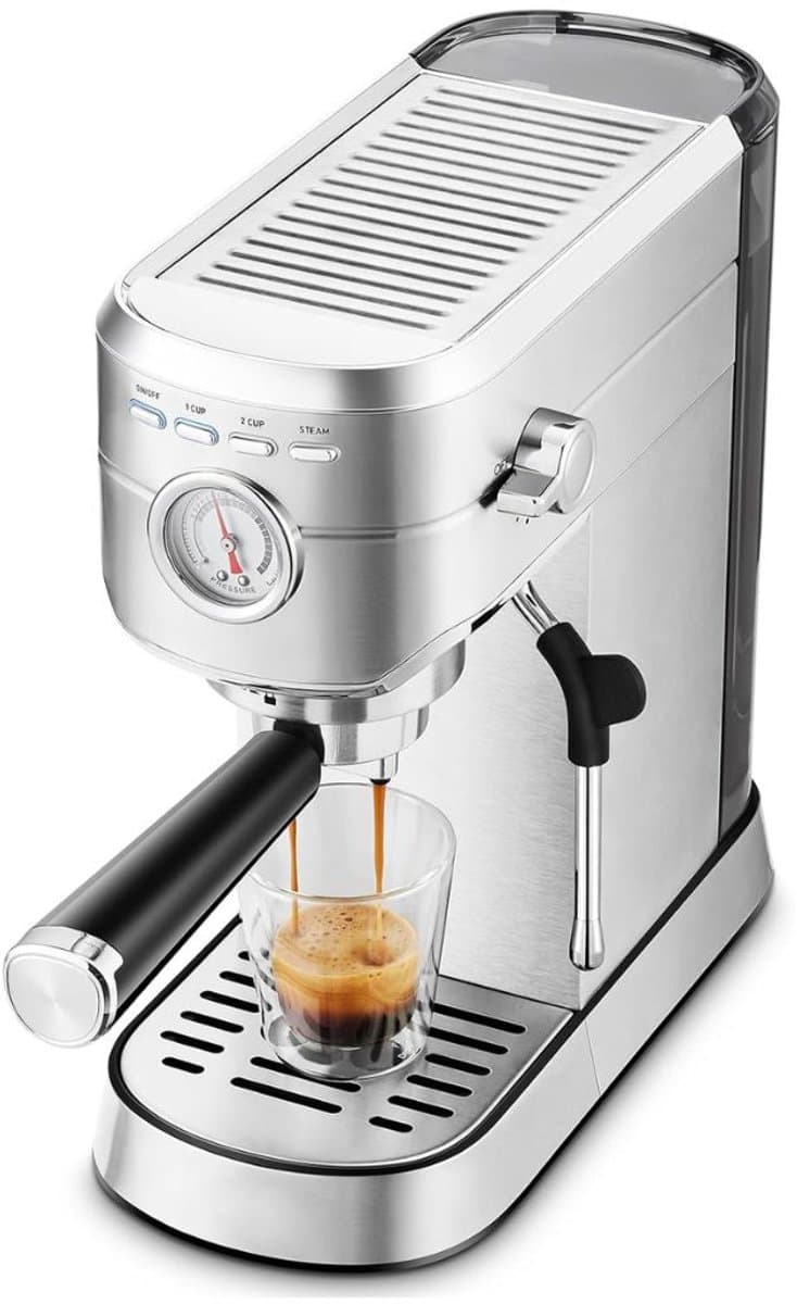 CLVP® Espressomachine - Koffiezetapparaat - Koffiemachines - Zilver — afbeelding 1