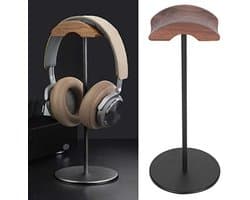 Houten Hoofdtelefoonstandaard voor Bureau - Hoofdtelefoonhouder voor Gaming en Thuisgebruik