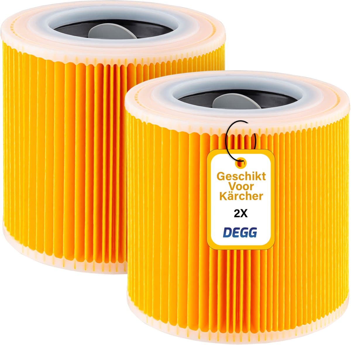 DEGG® Patroonfilter – Geschikt voor Kärcher WD1, WD2, WD3, MV2 & MV3 – Nat/Droog Stofzuiger Filter – Premium Cartridgefilter – 2 STUKS — afbeelding 1