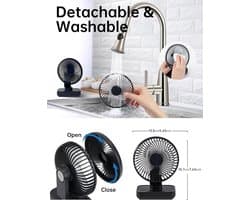 Mini Bureau Ventilator - Stille Oplaadbare Ventilator met 4 Windsnelheden voor Thuis en Buiten