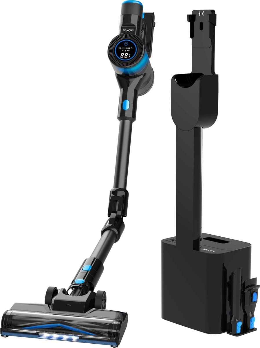 Sanovy AutoDock X28 Steelstofzuiger met Leegstation - Draadloos - Op Accu - 350W - 28Kpa - Met Opzetstukken - Draadloze Stofzuiger Zonder Zak — afbeelding 1