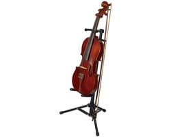 Violin stand, adjustable height violin stand with bow holder, aluminum alloy instrument stand ukulele stand with locking buckle on top