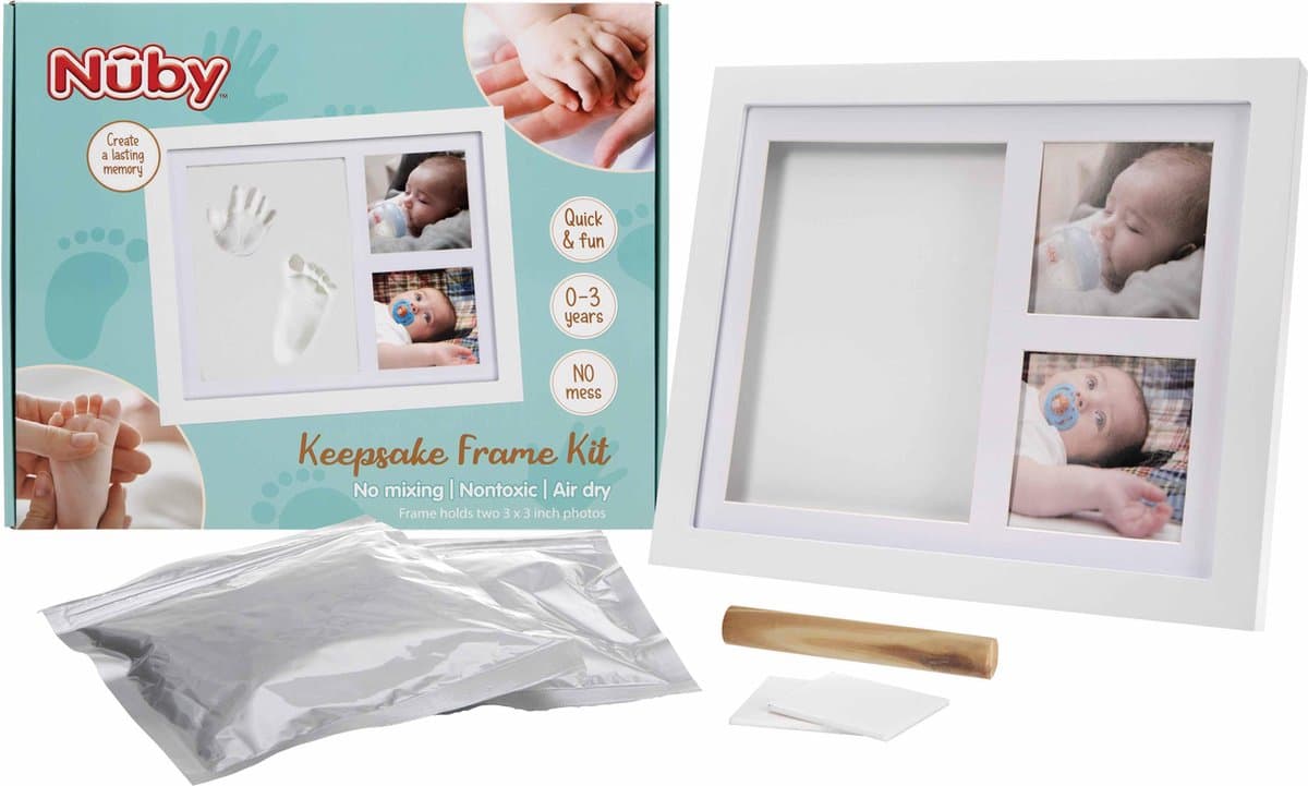 Nûby - Fotolijst baby met kleiafdruk - 1 kleiafdruk & 2 foto's — afbeelding 1