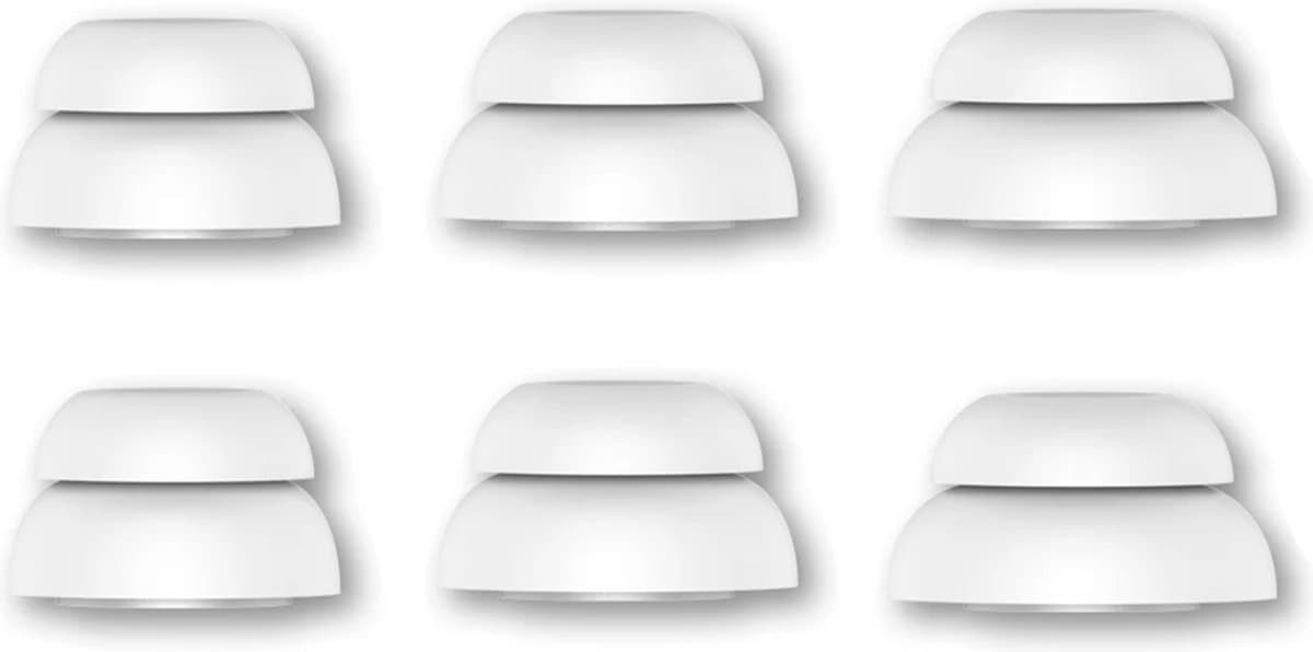 Ibley ComfortFit Siliconen double flange oortips voor Apple AirPods Pro (1e generatie) wit - Siliconen Earplug - Double flange design - S/M/L formaat - 3 paar - 3 maten — afbeelding 1