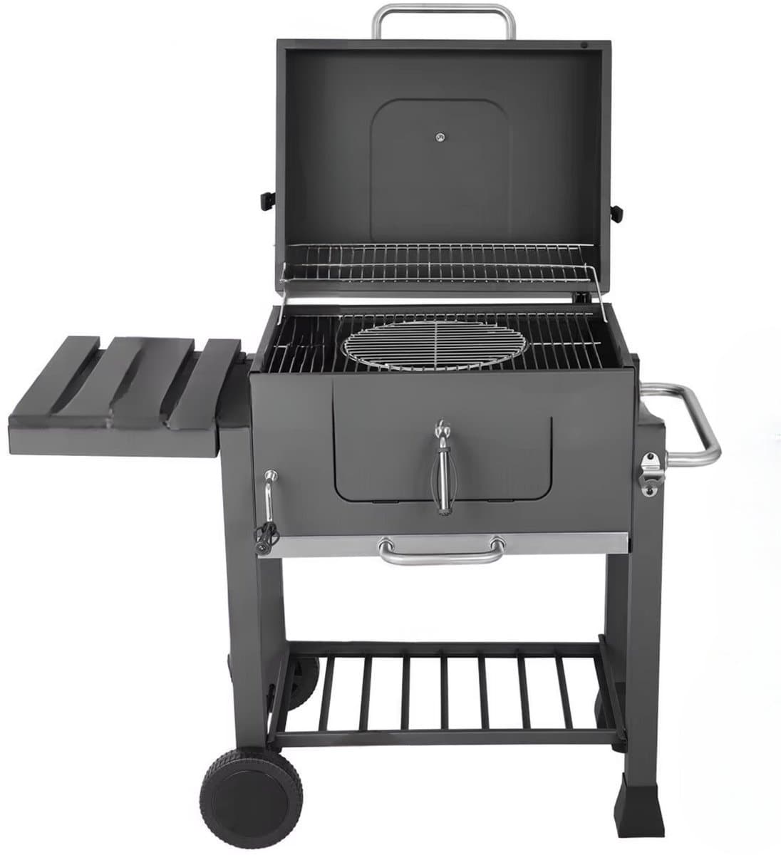 Barbecuewagen Tavien - Houtskoolbarbecue - BBQ - Smoker XXL - Houtskoolgrill - Met Wielen, Roestvrijstalen Handgreep - Perfect voor Buitenterras, Tuin en Achtertuin — afbeelding 1