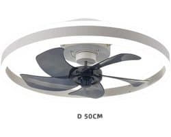 Nivard Plafondventilator - Met Verlichting - Plafond Ventilator - Met Lamp - Plafonniere Met Ventilator - Met Licht - Wit - 50cm
