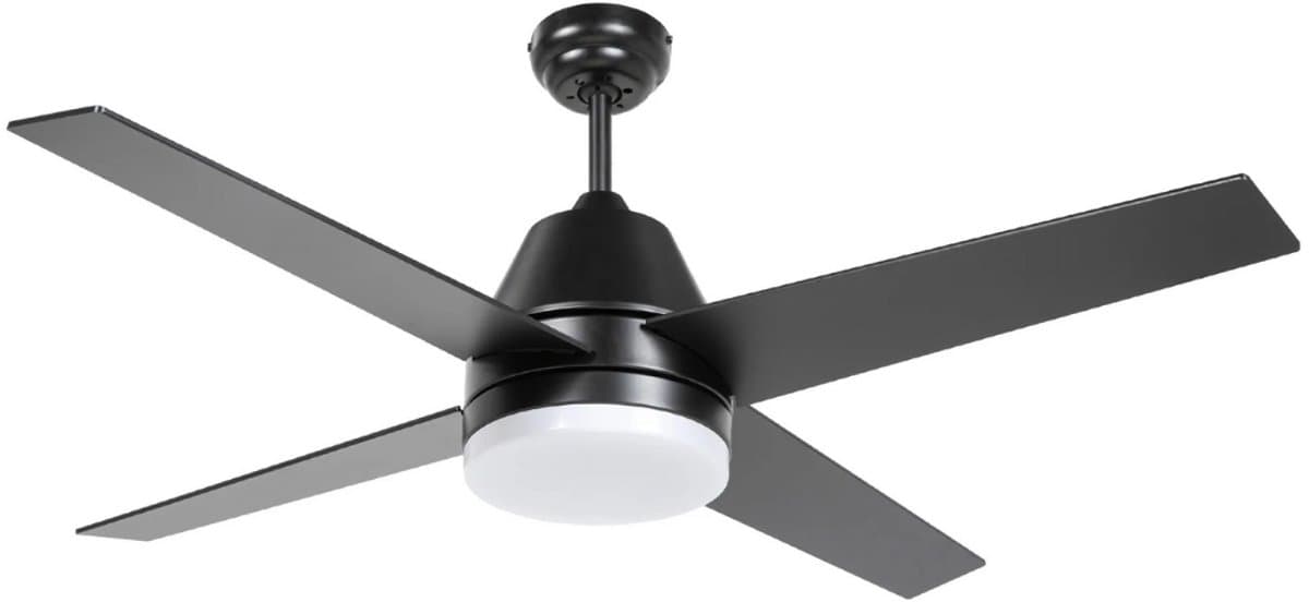 Nivard Plafondventilator - Met Verlichting - Plafond Ventilator - Met Lamp - Plafonniere Met Ventilator - Met Licht - Zwart - 130cm — afbeelding 1