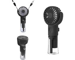 Mini draagbare ventilator, draagbare ventilator met nevelfunctie, oplaadbare venHandventilator-tilator met 4 snelheden, verstelbare koeling en handbediende sproeier voor de zomer, buiten, reizen, make-up, thuis, kantoor, kamperen