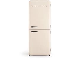CREATE - Koelkast in retro stijl - Gebroken wit, Zwart - FRIDGE RETRO COMBI 401 L