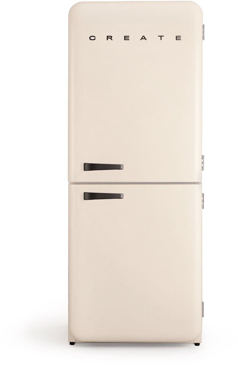 CREATE - Koelkast in retro stijl - Gebroken wit, Zwart - FRIDGE RETRO COMBI 401 L — afbeelding 1