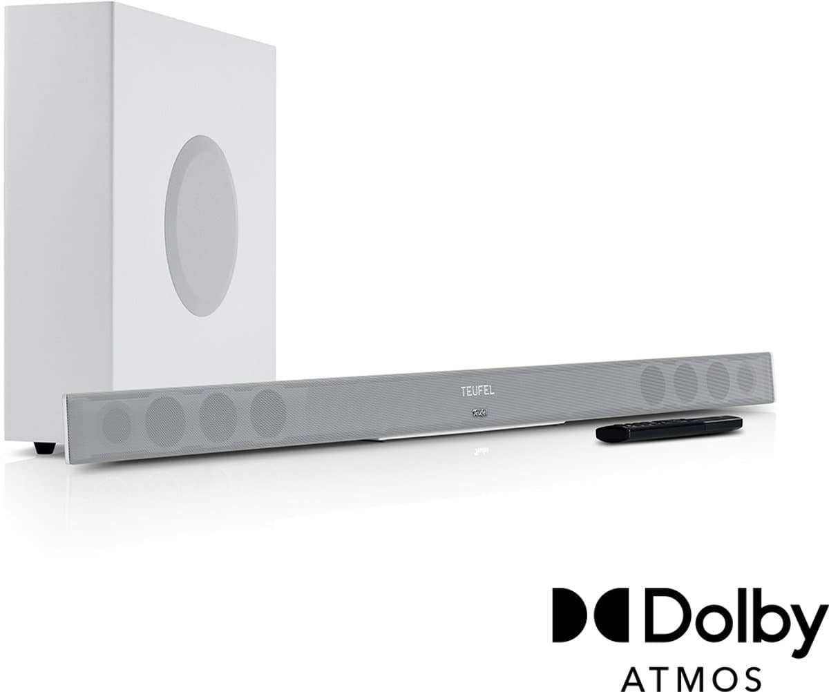 Teufel CINEBAR 11 voor Dolby Atmos 2.1-Set - Soundbar met draadloze subwoofer - Bluetooth met aptX - Virtuele surround sound - wit — afbeelding 1