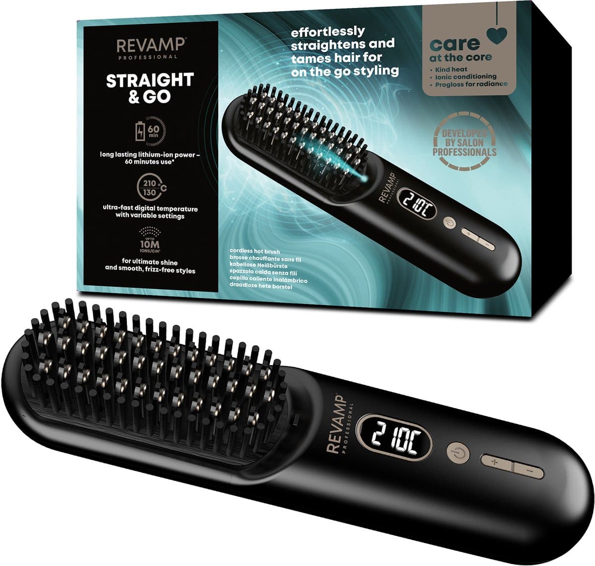 REVAMP BR-1950 - Straight and Go Compact Brush Stijlborstel Zwart — afbeelding 1