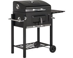 Outsunny - Houtskoolbarbecue - Metaal - 113L x 65B x 108H cm - Zwart
