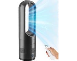 tectake® Torenventilator Polar - Kolomventilator inclusief Afstandsbediening - 8 Snelheidsstanden en Timer - 80° Draaifunctie - Stille Ventilator (35-55dB) - Staand met LED Bedieningspaneel - 55,5 cm Hoog - Luchtkoeler - Antraciet